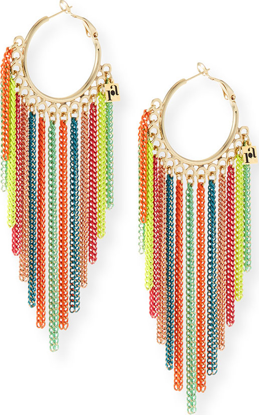 Rosantica Millefili Neon Fringe Hoop Earrings
