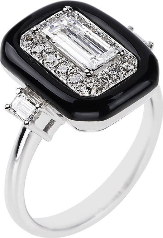 Nikos Koulis 18k White Gold Oui Mixed-Cut Diamond Ring, Size 6.75