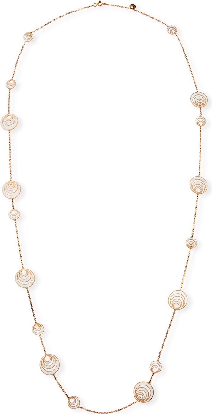 Gismondi 1754 Aura 18k Rose Gold Enamel & Diamond Station Necklace