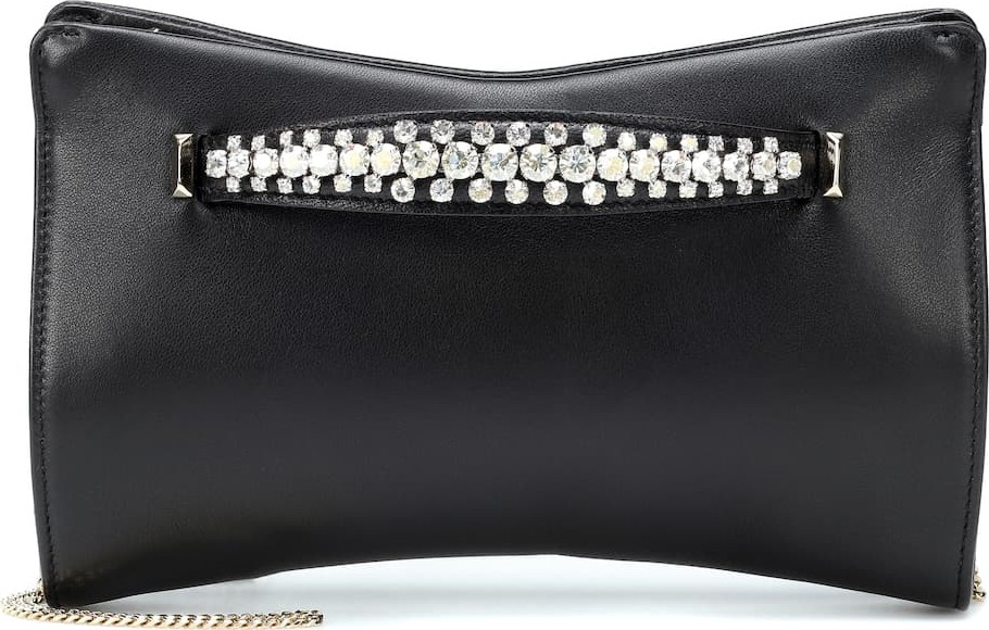 Jimmy Choo Venus embellished leather clutch