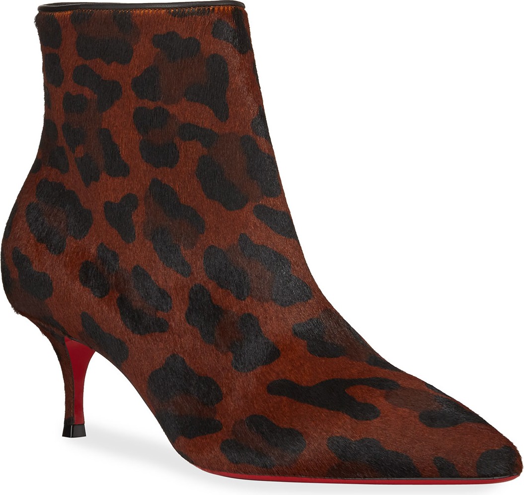 Christian Louboutin So Kate Leopard Red Sole Booties