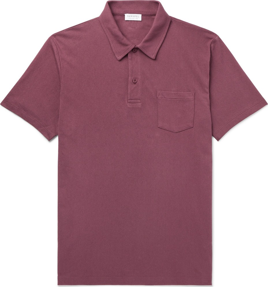 Sunspel Riviera Slim-Fit Cotton-Mesh Polo Shirt