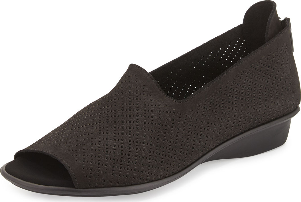 Sesto Meucci Eadan Open-Toe Demi-Wedge Sandals, Black