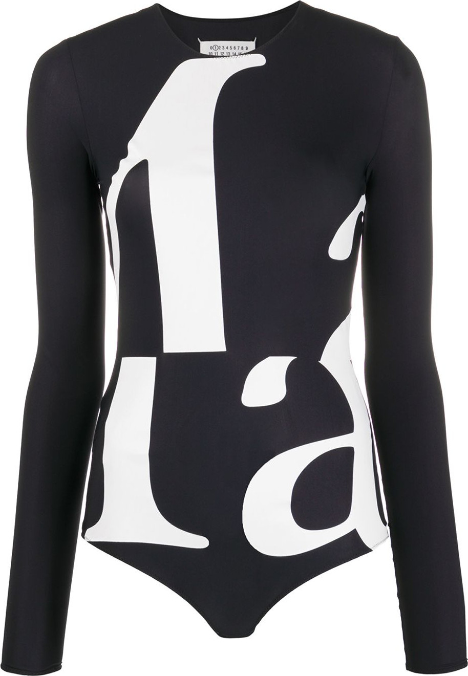 Maison Margiela - Logo-print long-sleeve bodysuit