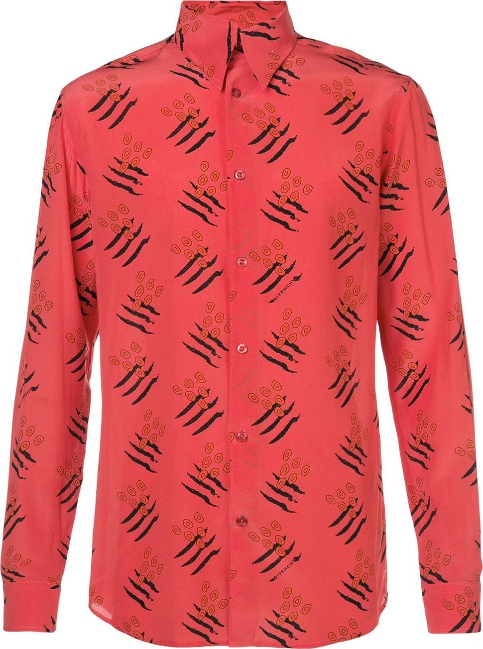 Givenchy scratch olives print shirt