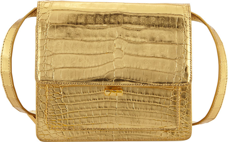 Nancy Gonzalez Gili Metallic Crocodile Crossbody Bag