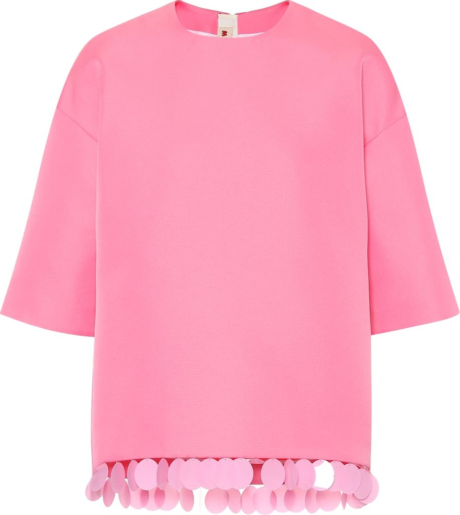 Marni Sequin-trimmed crêpe top