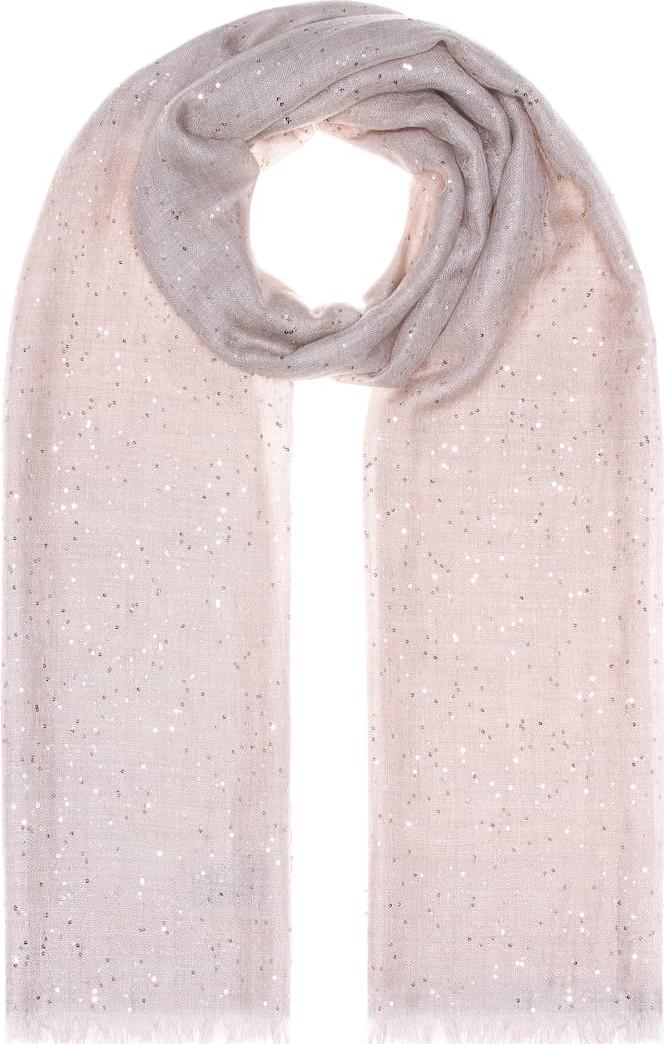 Brunello Cucinelli Sequined cashmere and silk scarf
