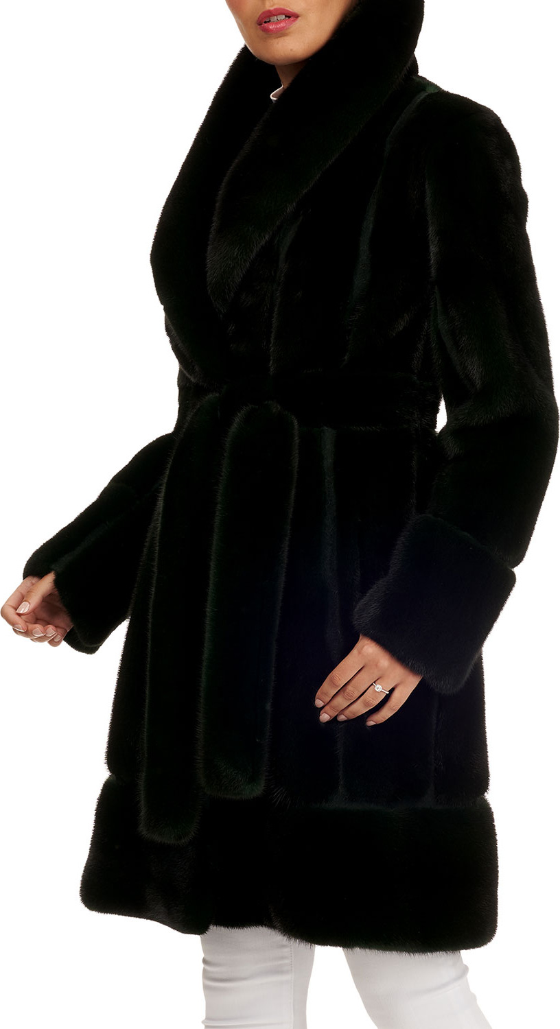 Zac Posen Mink Fur Stroller Coat w/ Suede Inserts