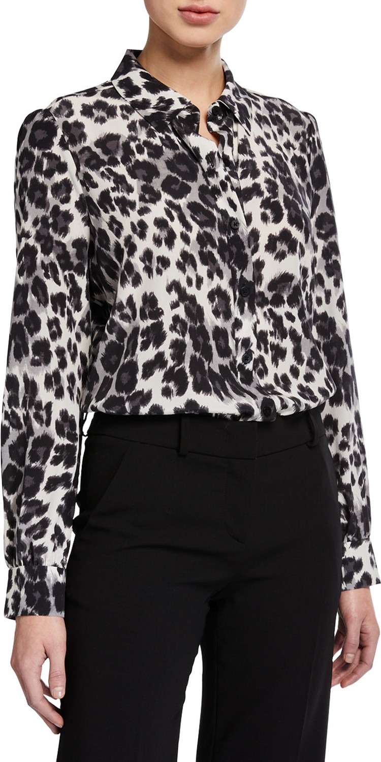 DIANE von FURSTENBERG Mariah Printed Silk Button-Down Top