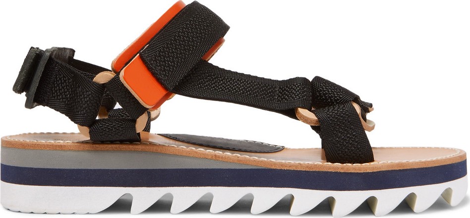 Hender Scheme Leather-Trimmed Webbing Sandals