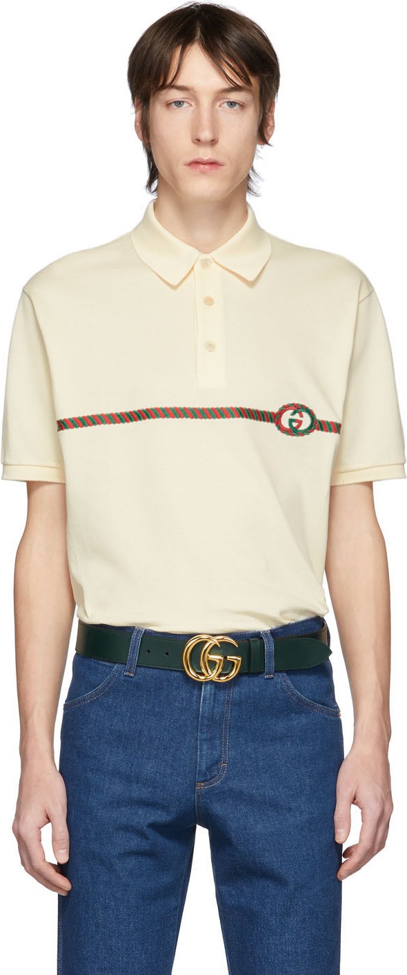 Gucci Off-White Piqué GG Polo