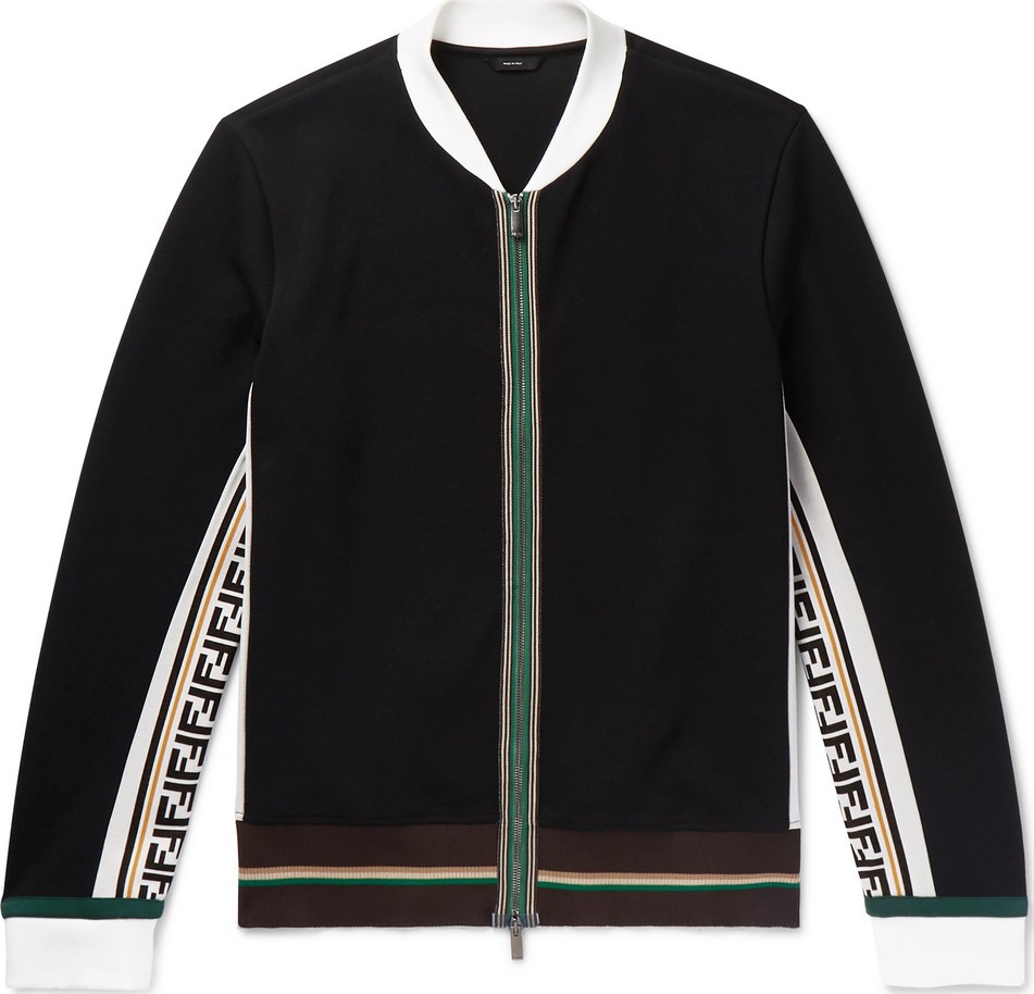 Fendi Logo-Trimmed Cotton-Blend Bomber Jacket