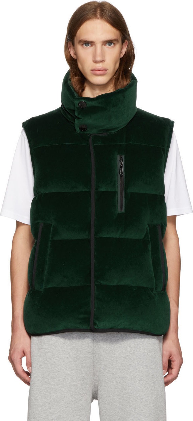 Burberry London England Green Down Velour Vest