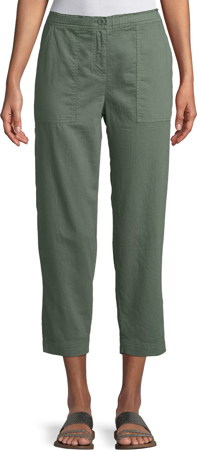 Eileen Fisher Soft Organic Twill Cropped Taper Pants