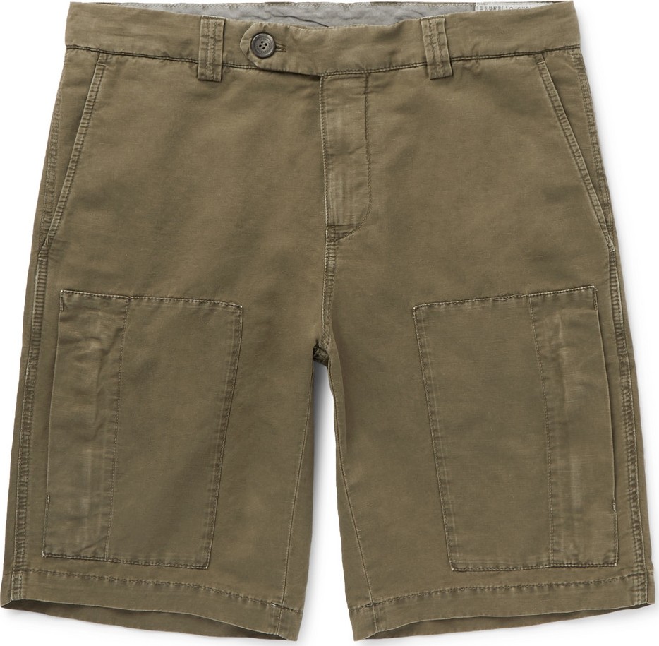 Brunello Cucinelli Linen and Cotton-Blend Cargo Shorts