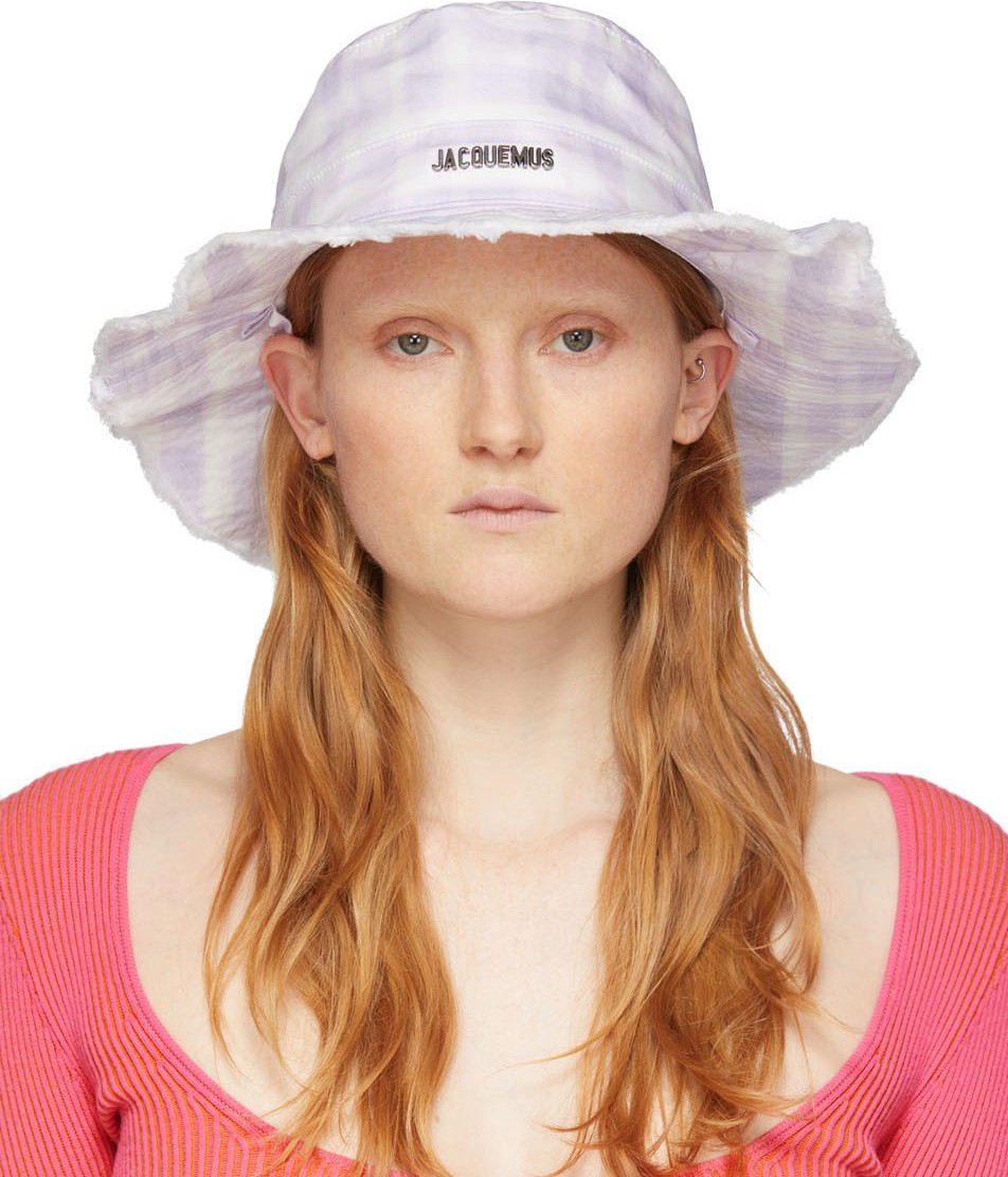 Jacquemus Purple & White 'Le Bob Artichaut' Bucket Hat