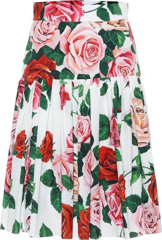 Dolce & Gabbana Floral-printed cotton skirt