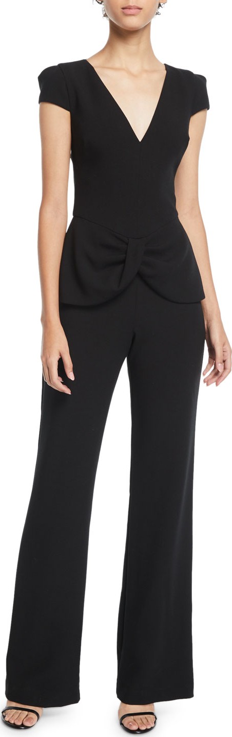 Black Halo Harlow Tulip Short-Sleeve Jumpsuit
