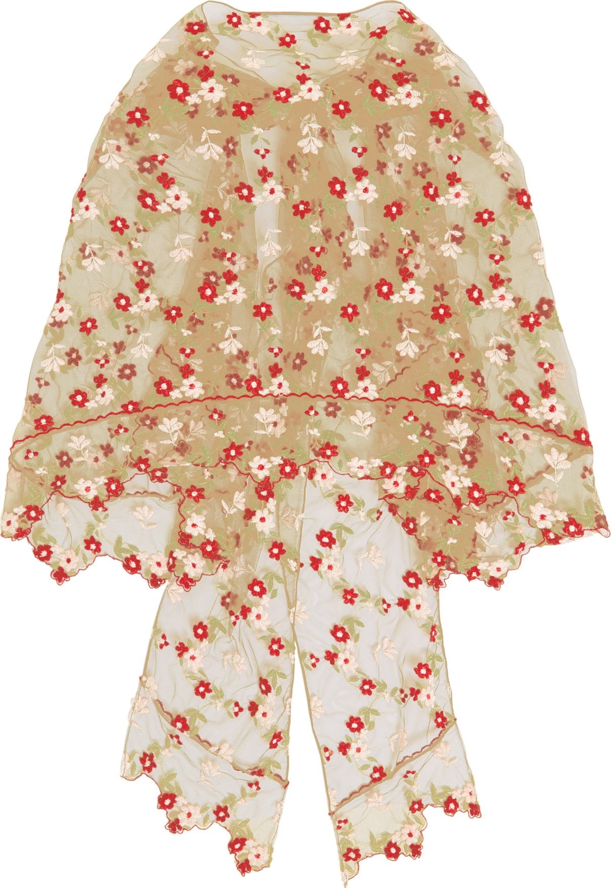 Simone Rocha Floral-embroidered tulle cape