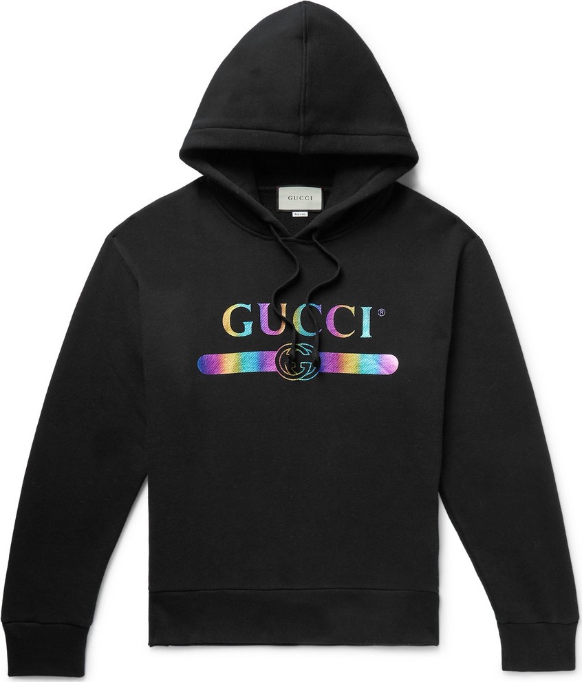 Gucci Logo-Print Loopback Cotton-Jersey Hoodie