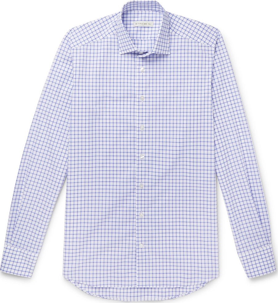 Etro Slim-Fit Checked Cotton-Poplin Shirt