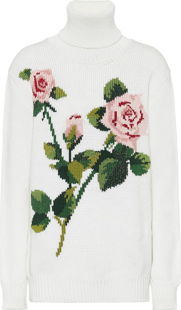 Dolce & Gabbana Floral wool-blend turtleneck sweater