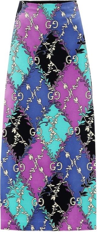 Gucci Printed stretch-cotton midi skirt