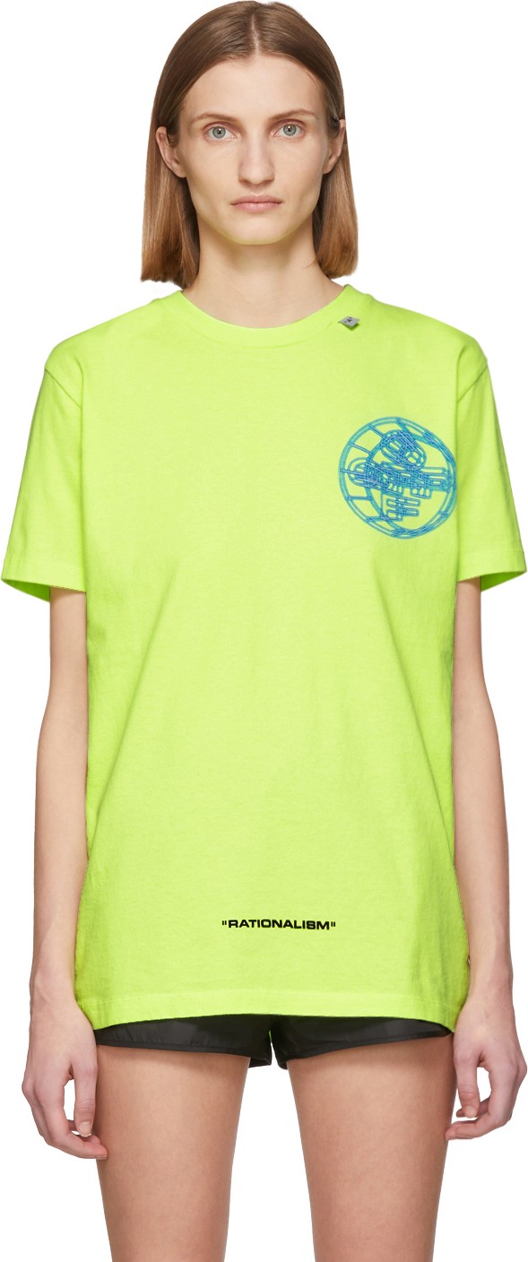 Off White Yellow Glow-In-The-Dark 3D Cross T-Shirt