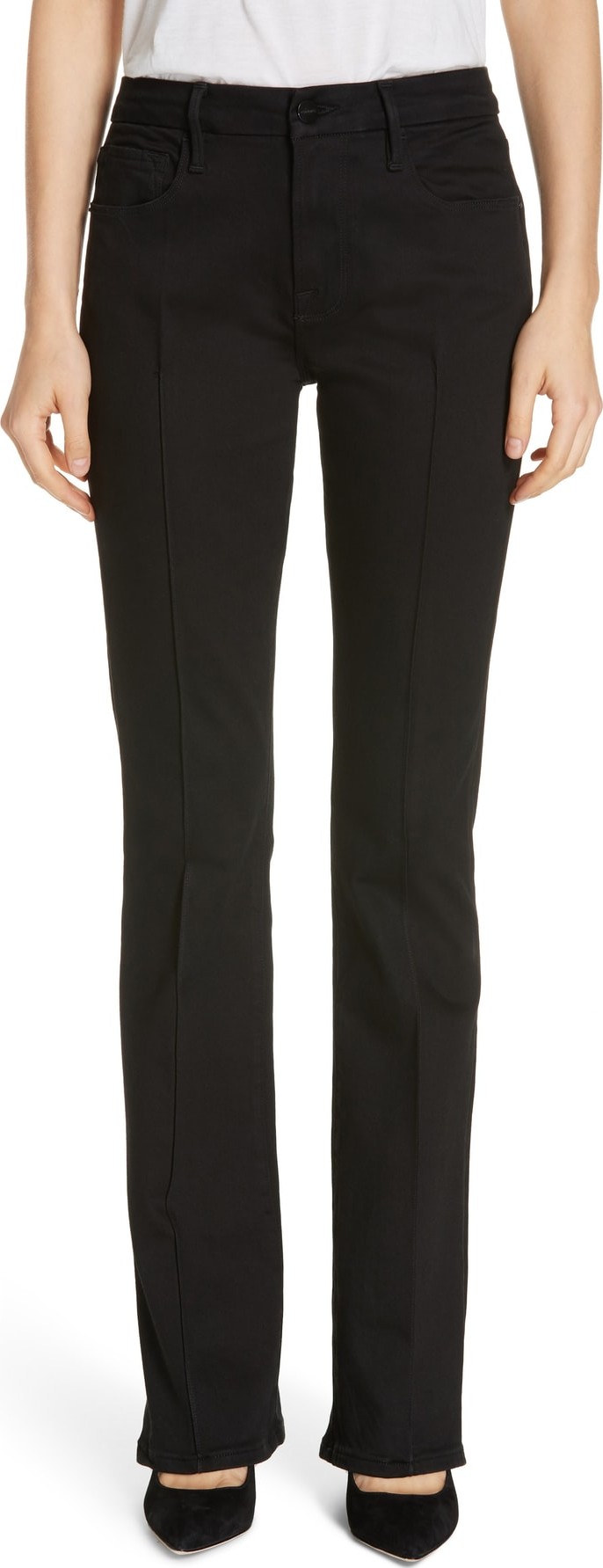 FRAME DENIM Pintucked Le Mini Boot Jeans