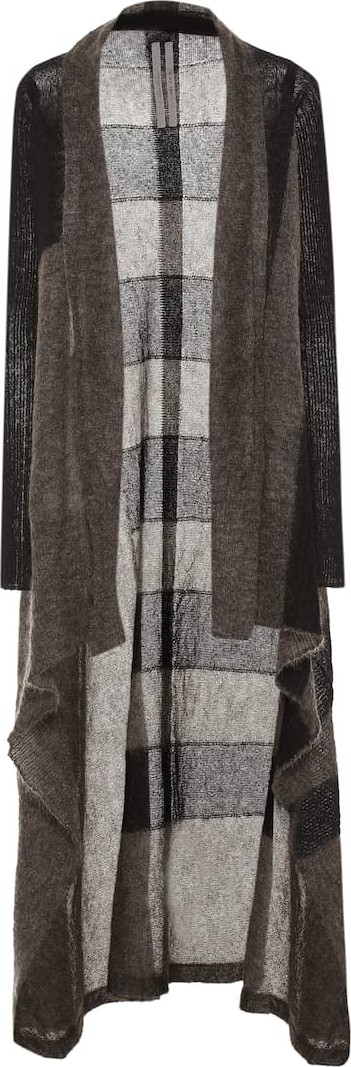 Rick Owens Striped mohair-blend cardigan