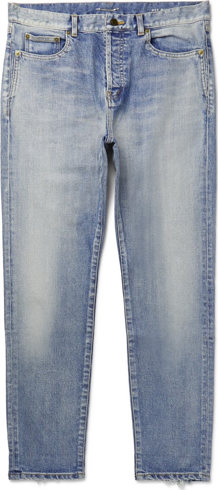 Saint Laurent Skinny-Fit Distressed Denim Jeans