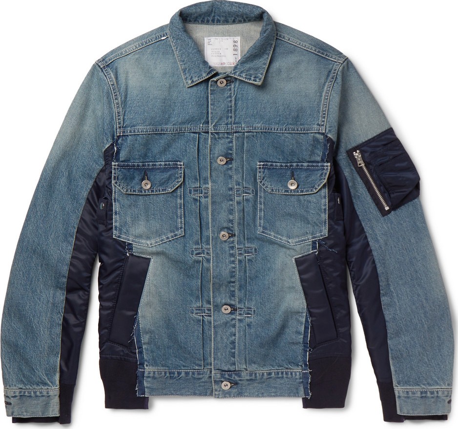 Sacai Shell-Panelled Denim Jacket