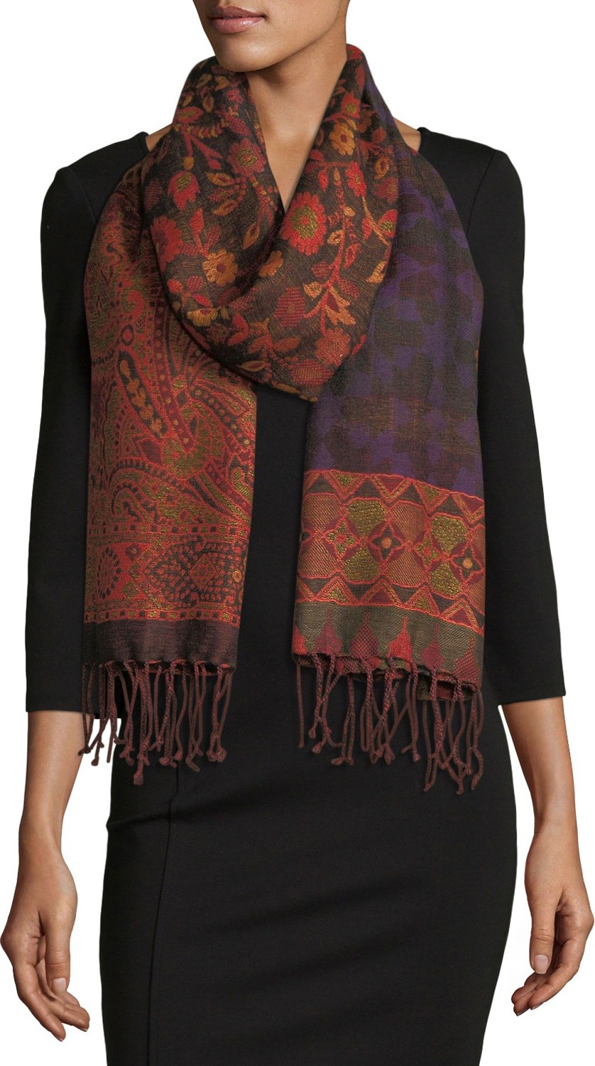 Sabira Heavenly Honeysuckle Wool Scarf