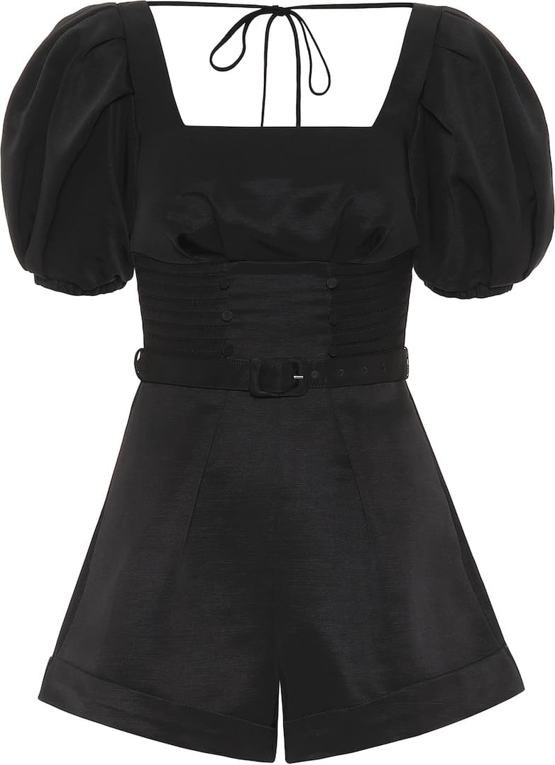 Self Portrait Puff-sleeved ottoman playsuit