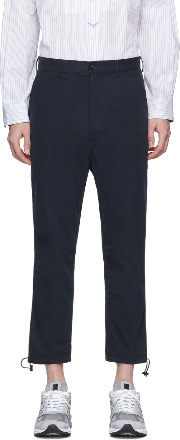 Comme des Garçons Homme Navy Ripstop Peach Trousers