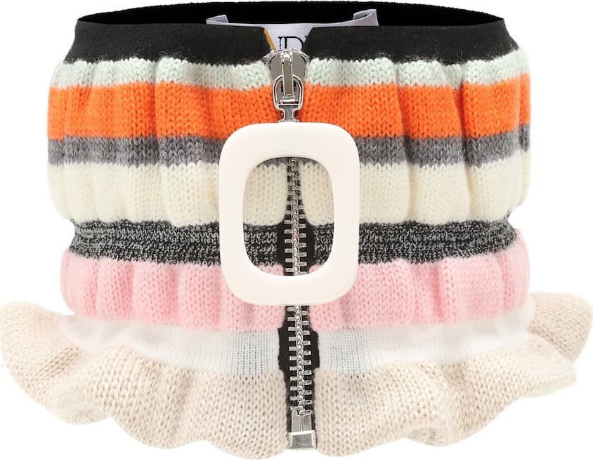J.W.Anderson Striped wool-blend collar