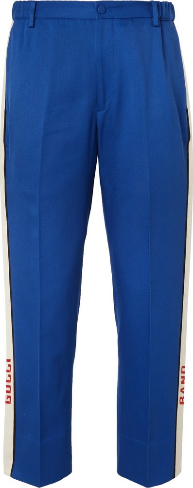 Gucci Poplin-Trimmed Cotton-Twill Suit Trousers