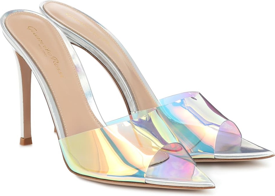 Gianvito Rossi Elle 105 holographic PVC sandals
