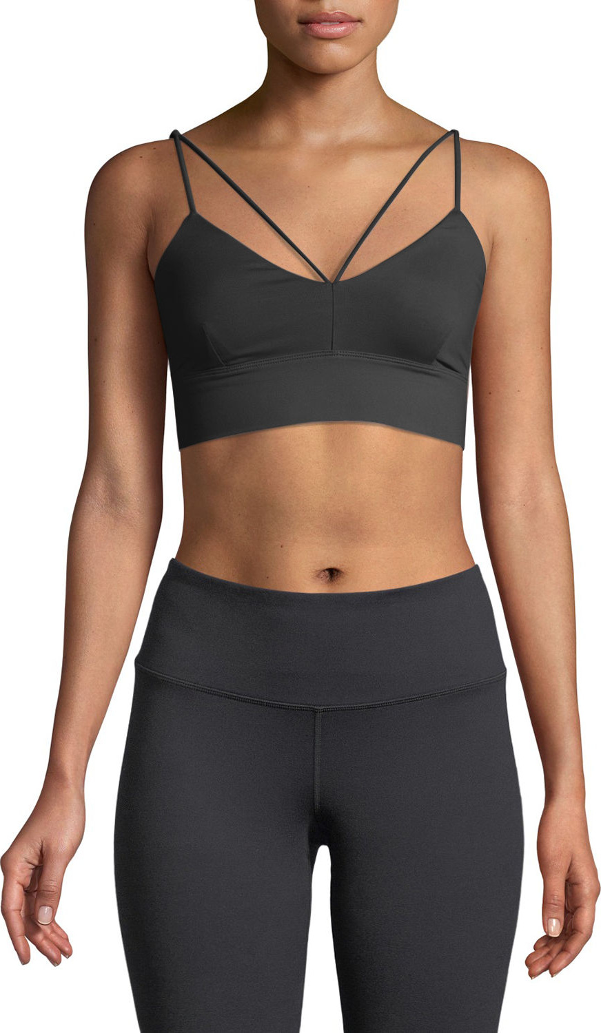Alo Yoga Glisten V-Neck Strappy Sports Bra