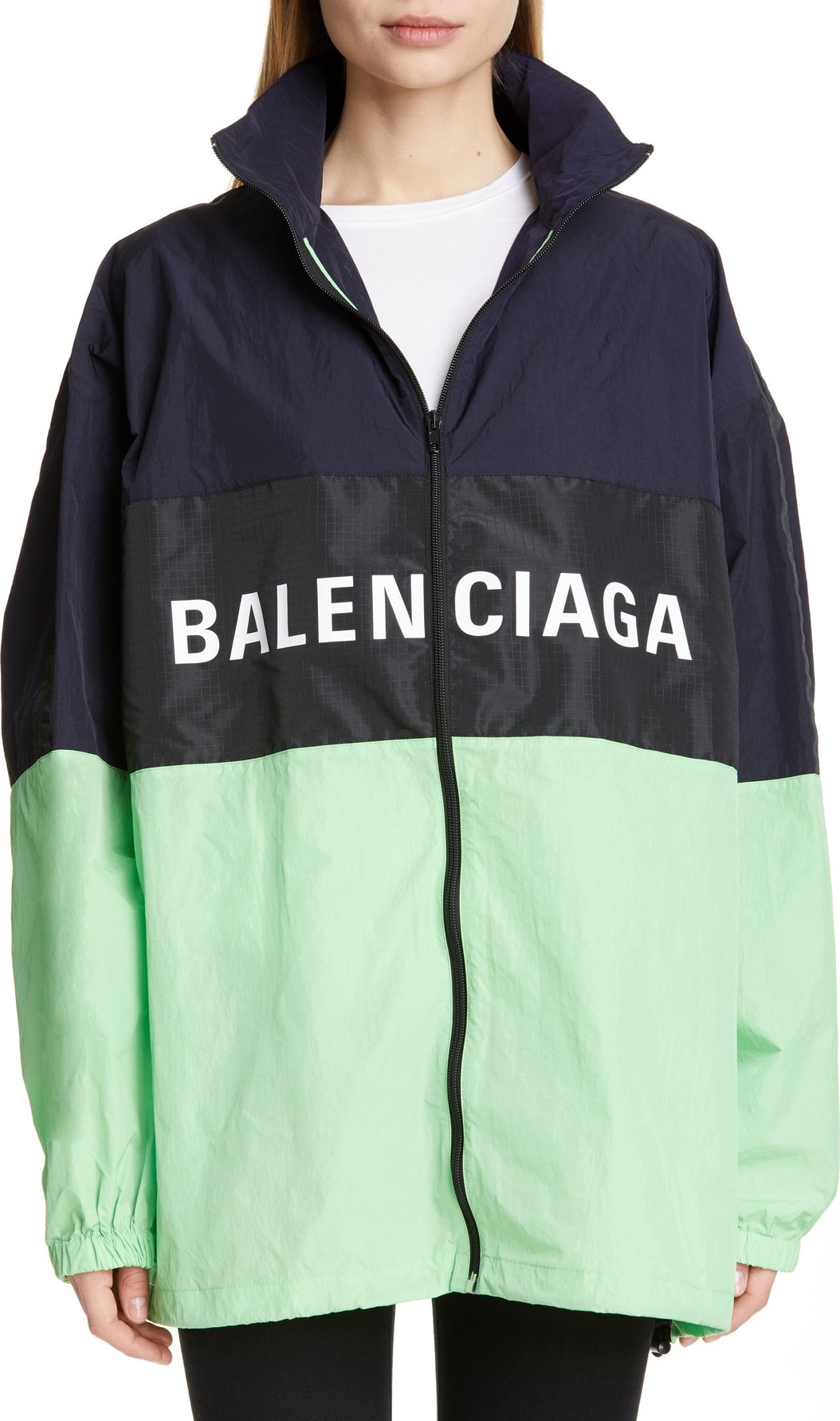 Balenciaga Logo Colorblock Windbreaker Jacket