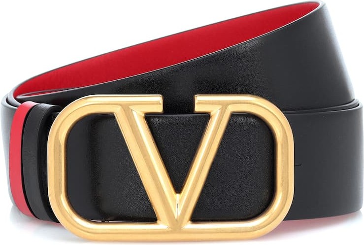 Valentino Valentino Garavani VLOGO reversible leather belt