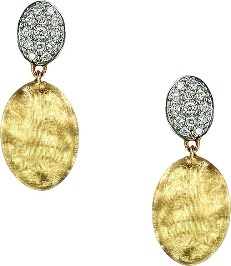 Marco Bicego Siviglia 18K Gold & Pave Diamond Double-Drop Earrings
