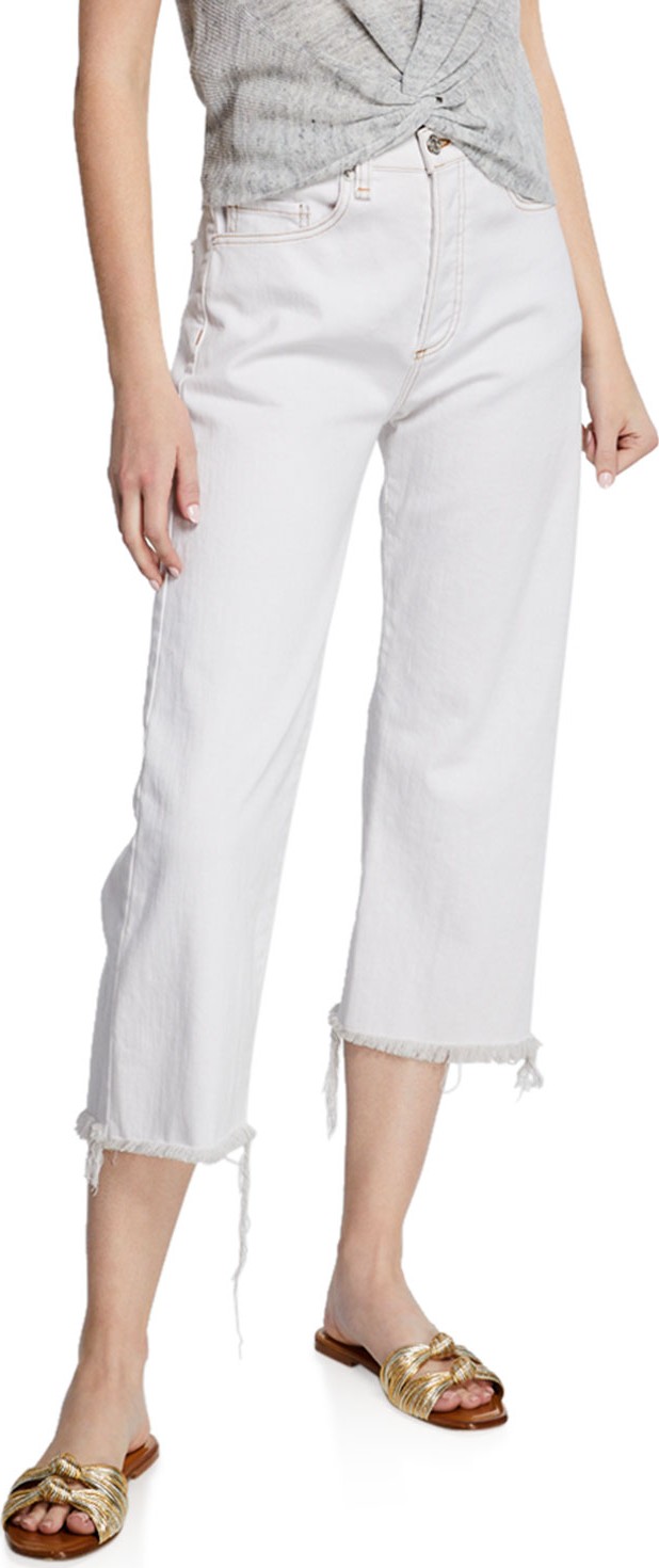 Veronica Beard Rockwell High-Rise Straight Cropped Jeans