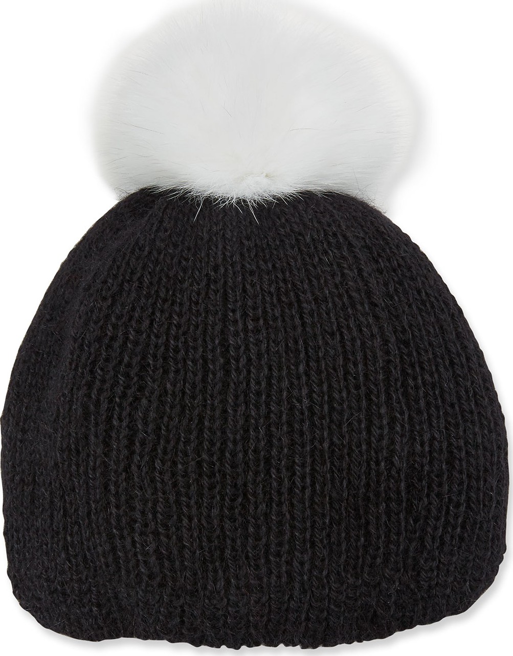 Eugenia Kim Rochelle Ribbed Beanie Hat w/ Fur Pompom