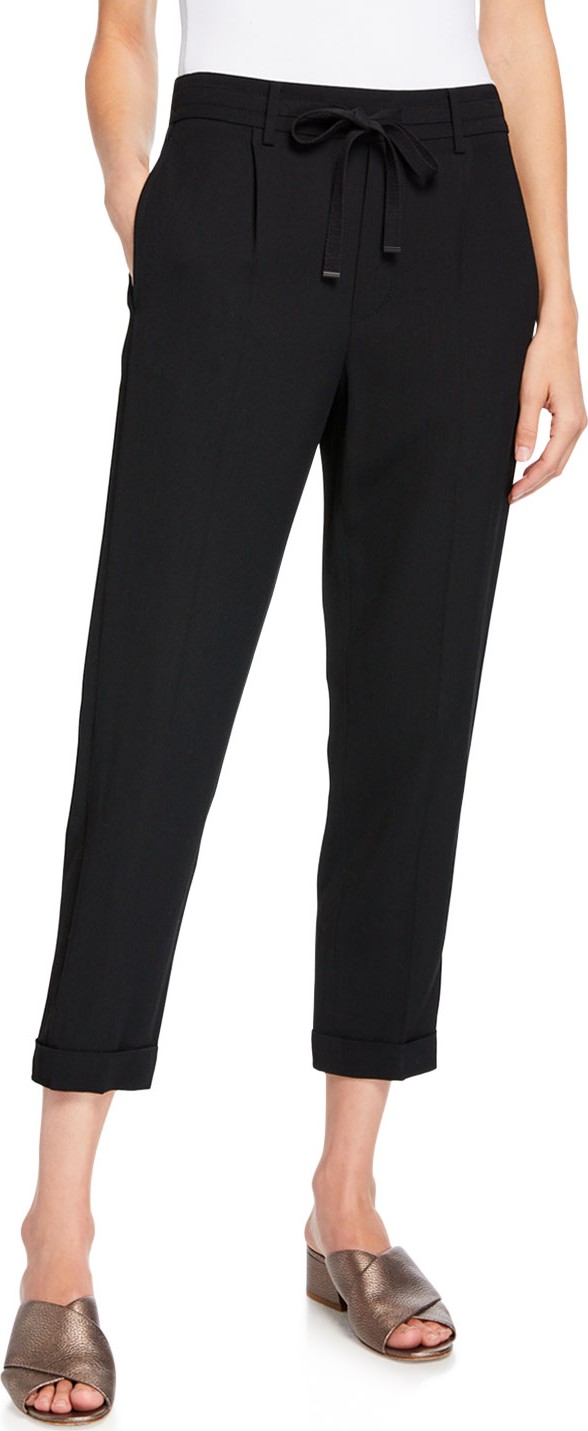 Vince Cropped Drawstring Pull-On Jogger Pants