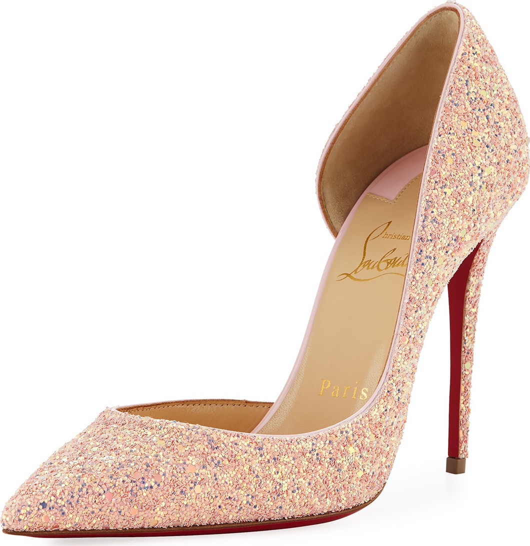Christian Louboutin Iriza Glittered Red Sole Pumps