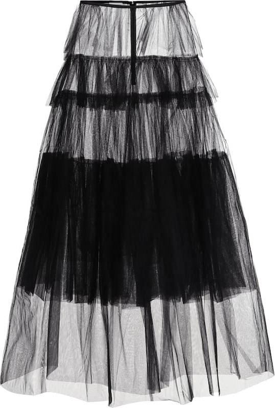 Dries Van Noten Tiered tulle maxi skirt