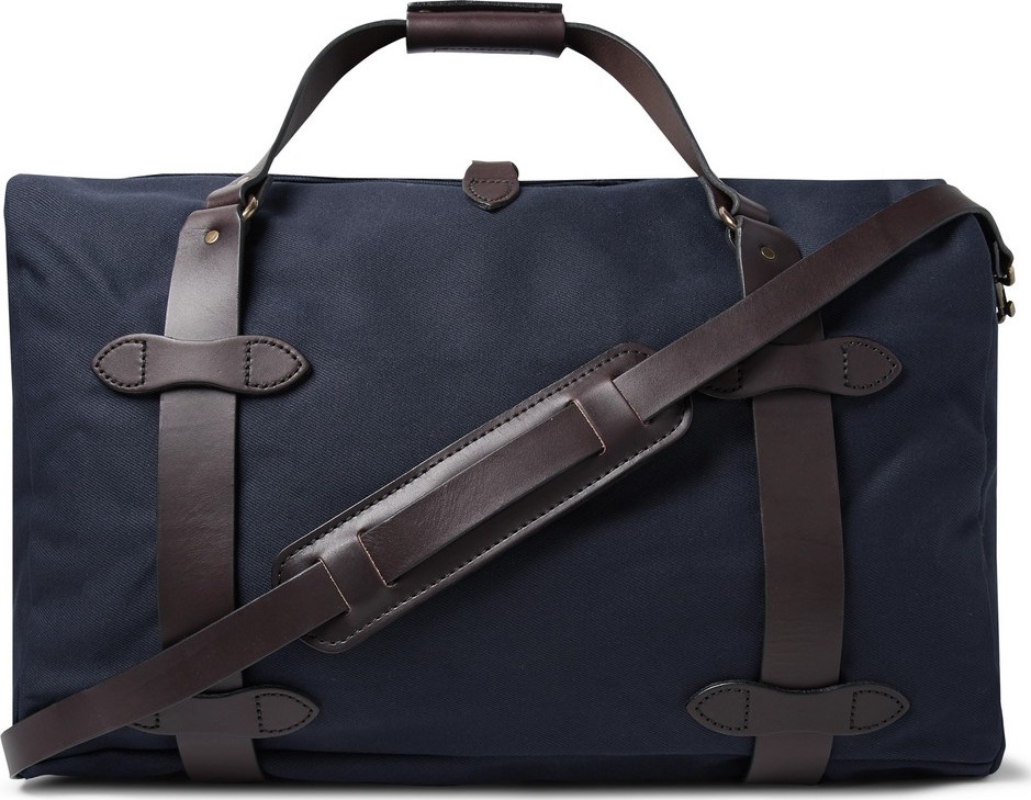 Filson Leather-Trimmed Twill Duffle Bag