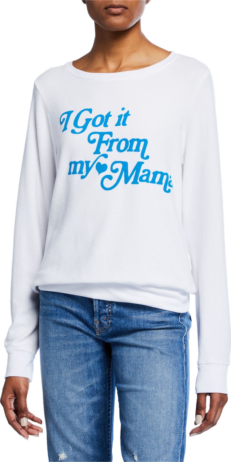 WILDFOX Got It From Mama Scoop-Neck Pullover Sweater